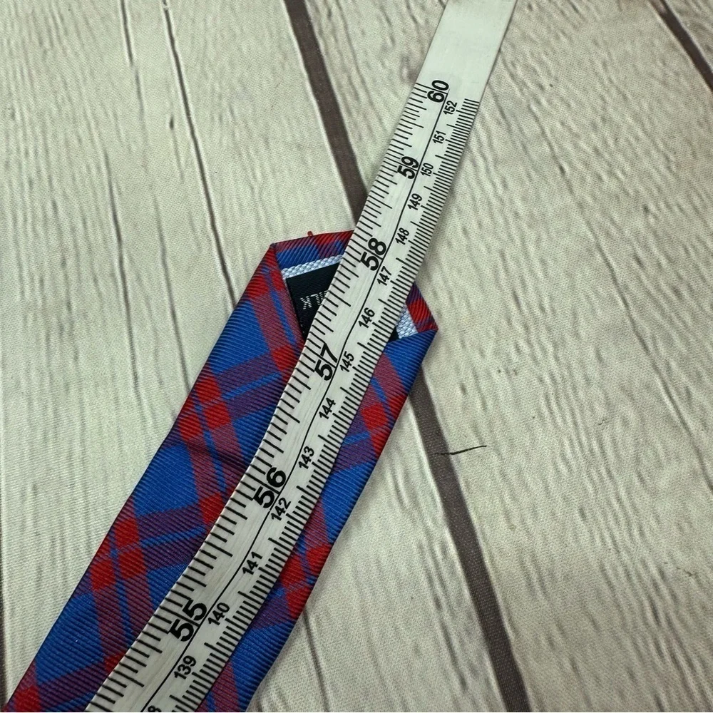 tommy hilfiger Blue and Red Plaid Men's silk Tie
